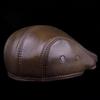 Men's Genuine Leather Duckbill Cap with Ear Protection - High-Quality Cowhide, Autumn/Winter Style