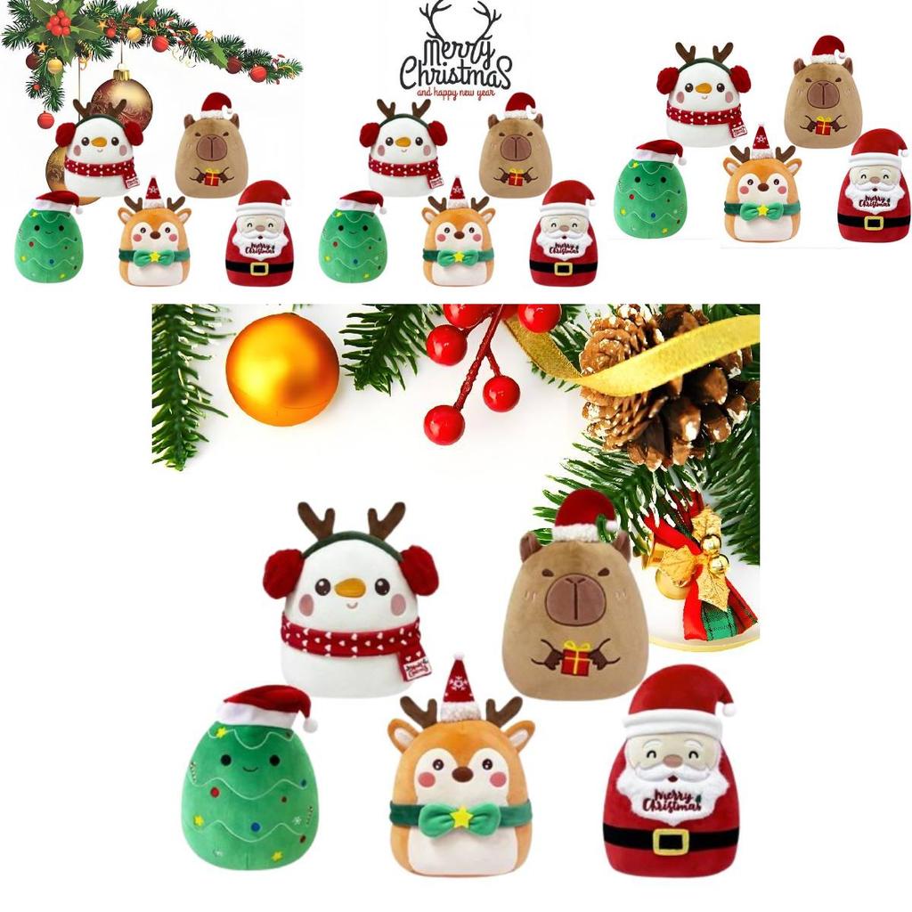 Plush Christmas Santa Claus Snowman Pillow Soft Decorative Cushion For Home Holiday