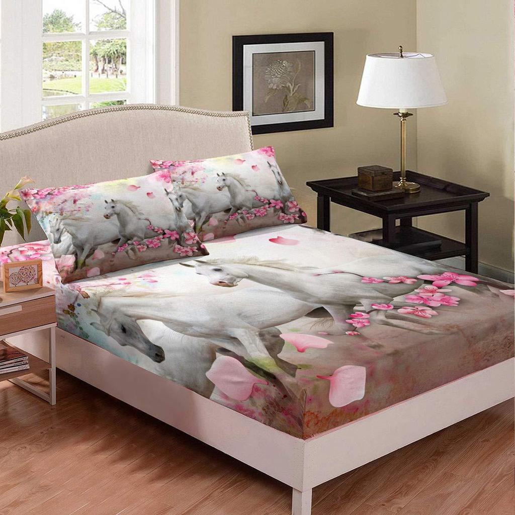 Excavator Pattern Bed Hat Three-Piece Digital Printing Bedding Bed Hat Three-Piece Set Children And Adults