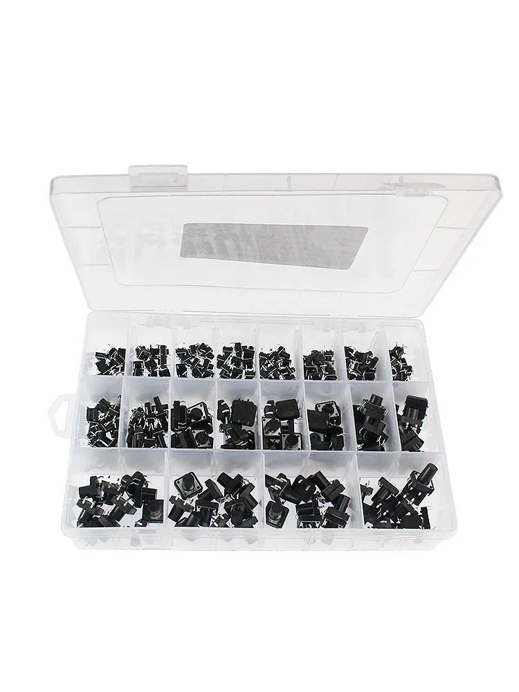 25/200/250PCS Switch Kit Micro Switch Push Button Switches DIY Assortment Kit 6x6mm 12x12mm 12x12x7.3mm