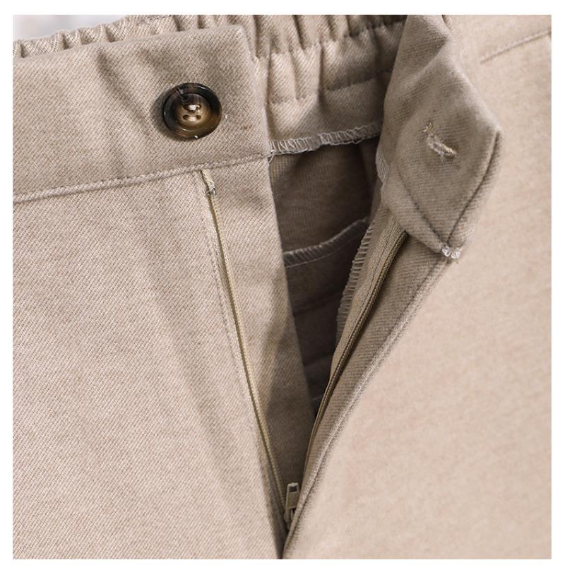 Förtjockade tweedbyxor för kvinnor höst och vinter Raka byxor i plusstorlek Casual byxor