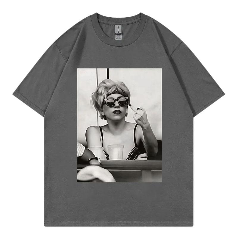 Singer Lady Gaga Merch T Shirt Men Women Clothing Harajuku Pop Music Short Sleeve Tshirt High Quality Cotton Oversized Tshirts