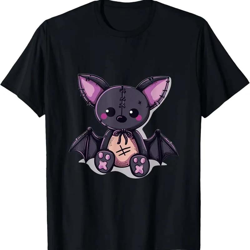 Funny Cute Bat Skeleton Print Tshirt Unisex Unisex Summer Casual Fashion Streetwear Loose Tops Crew Neck Short Sleeve Cotton Tees