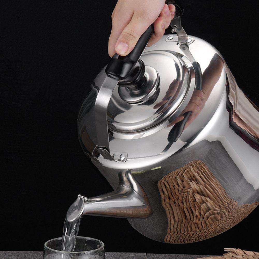 1/1.5/2L Whistle Tea Kettle with Filter Stainless Steel Boiling Water Kettle Rust-proof Ergonomic Handlegrip Teapot Gas Stoves