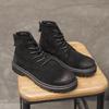 2024 High-Top British Martin Boots: Men’s Retro Cow Suede with Inner Height Increase and Thick Sole