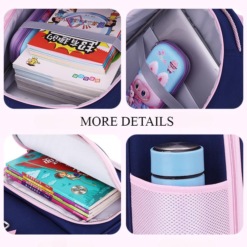 3pcs Set Breathable Waterproof Children Schoolbag Primary School Students Burden Reduce Spine Protect Book Bag 1-3-6 Grades Lightweight Youth Backpack
