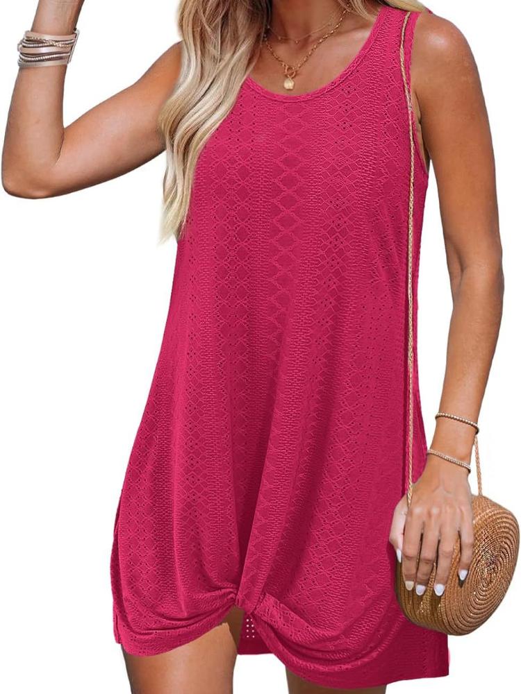 

Женское трикотажное платье без рукавов, летнее повседневное облегающее мини-платье в рубчик, разные цвета S розы красного