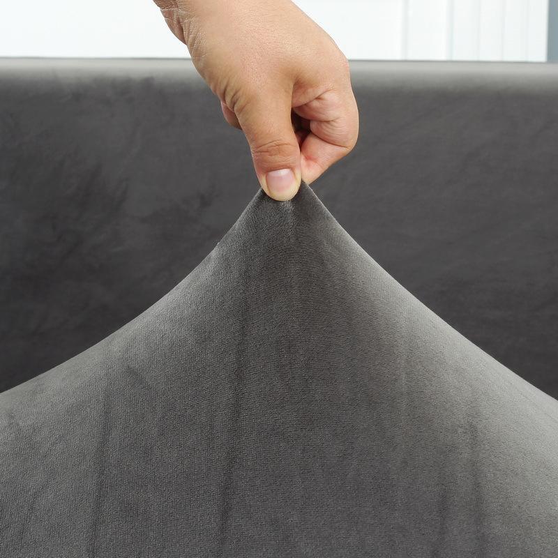 Thicken Plush Sofa Covers Elastic Corner 1/2/3/4/5 Seats Solid Color Couch Cover L-Type Sofa Cover All-Inclusive Protector Cover