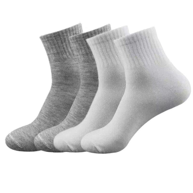 100 Paires de Chaussettes Jetables Mi-Haut Noir et Blanc pour Hommes et Femmes, Durables et Sans Lavage - Idéal pour les Magasins de Bain de Pieds.