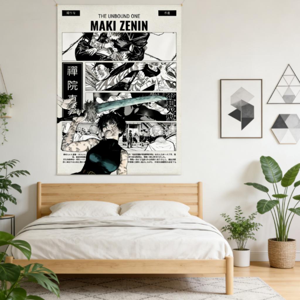 JJJJujutsu Kaisen Fan Gojo Satoru Tapestry Bedroom Dorm Anime Wall Decor Perfect Gift MultiSize High Quality Flat Print Design