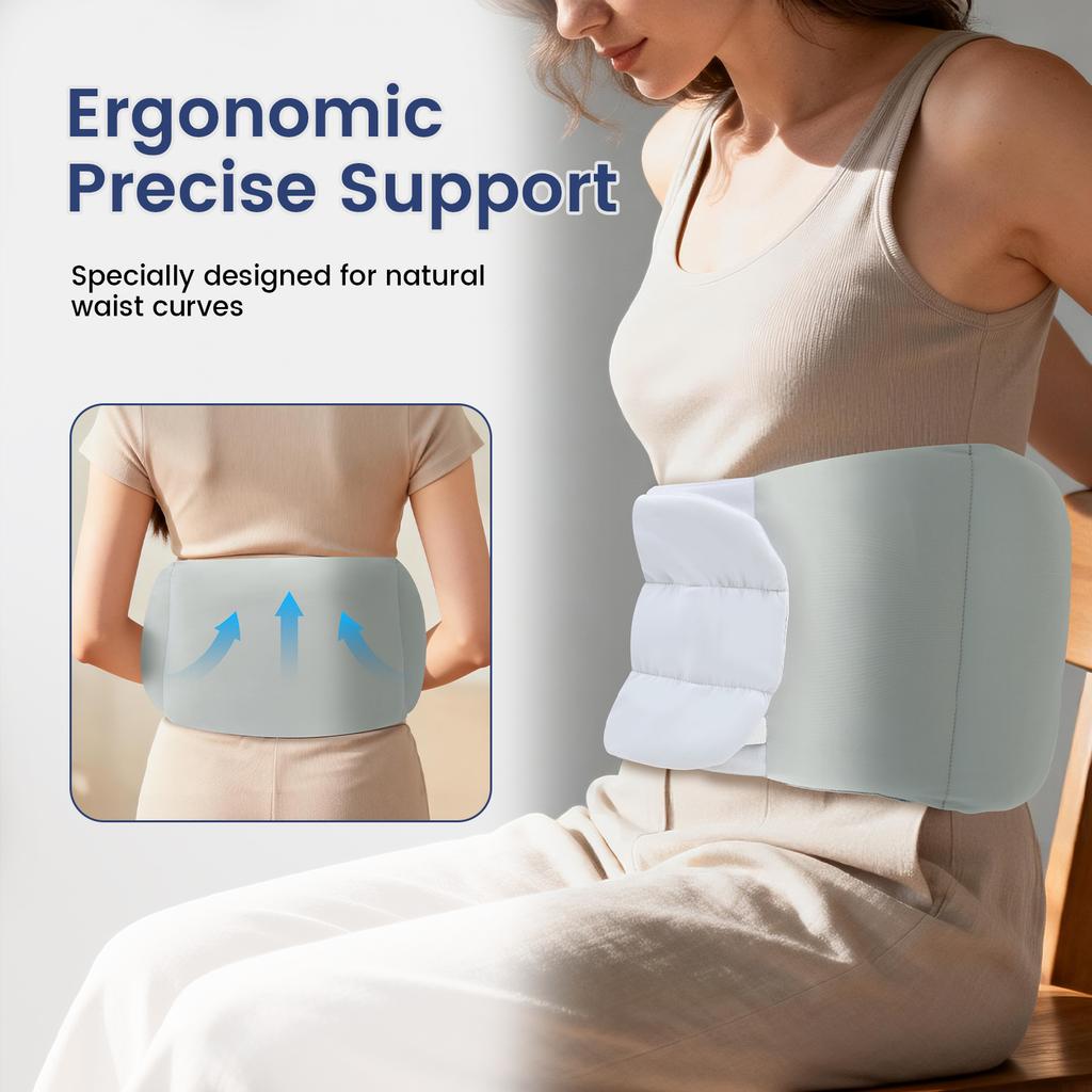 Lumbar Support Pillow 360° Wrap Around Lower Back Support Pillow Portable Adjustable Waist Pillow for Side/Back Sleeper Office