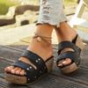 Plus Size New Women's Wedge Fish Mouth Platform Rivet Sandals Women