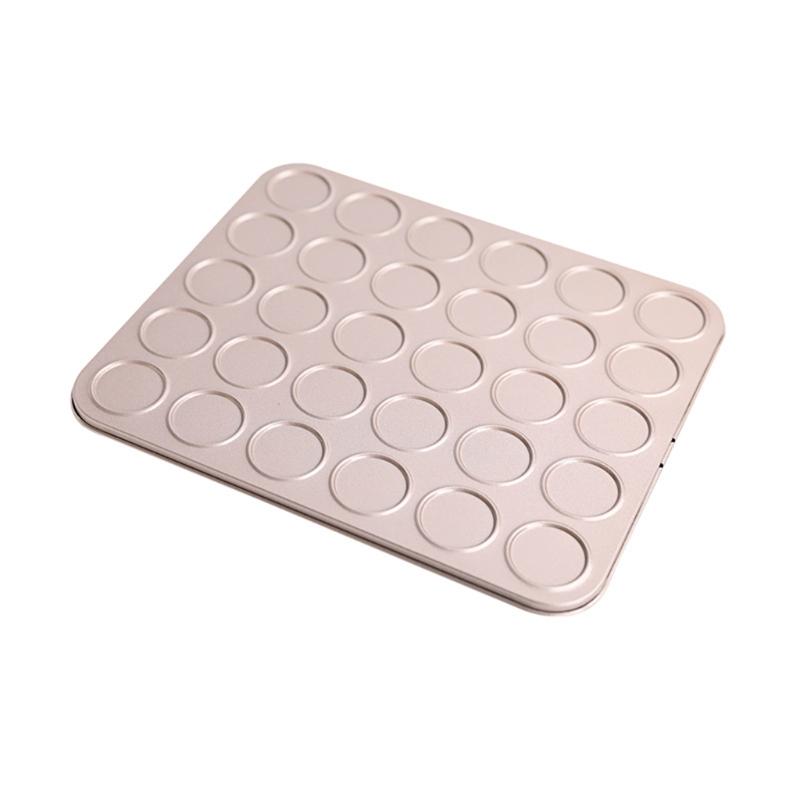 Cheap New 30 Cavity Macaron Pan Non Stick Carbon Steel Cookie Cupcake Baking Mold Sheet DIY