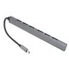 7 in 1 Type C Hub Aluminium Alloy Docking Station Multiport Adapter Dongle Plug and Play for PC
