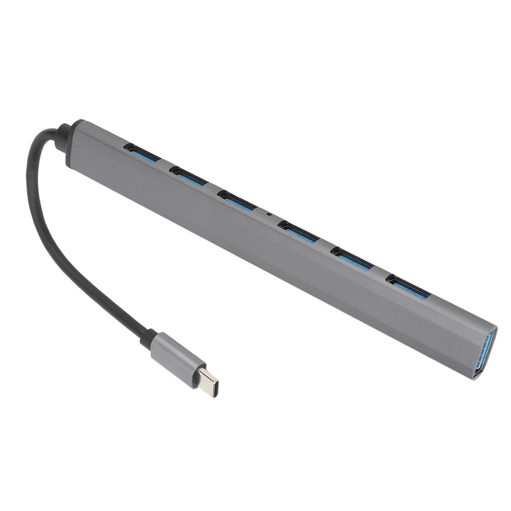 7 in 1 Type C Hub Aluminium Alloy Docking Station Multiport Adapter Dongle Plug and Play for PC