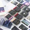 50Pcs Set Dreamy Starry Sky Sticker Book Holographic Cover Design Waterproof PET Material