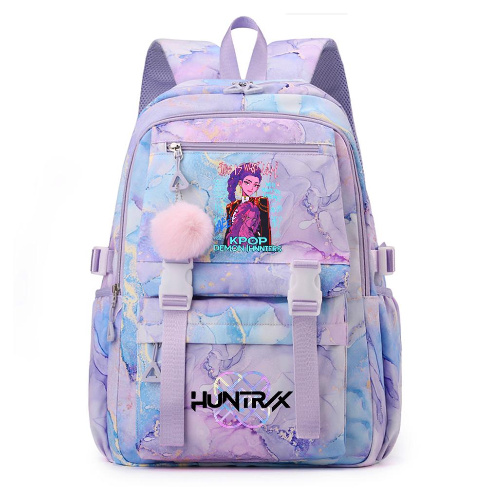 Cartoon Anime K-Pop Demon Hunters Printed Backpack Schoolbag for Teenager Student Girl Boy Bookbag Large Capacity Waterproof Travel Bag Gift