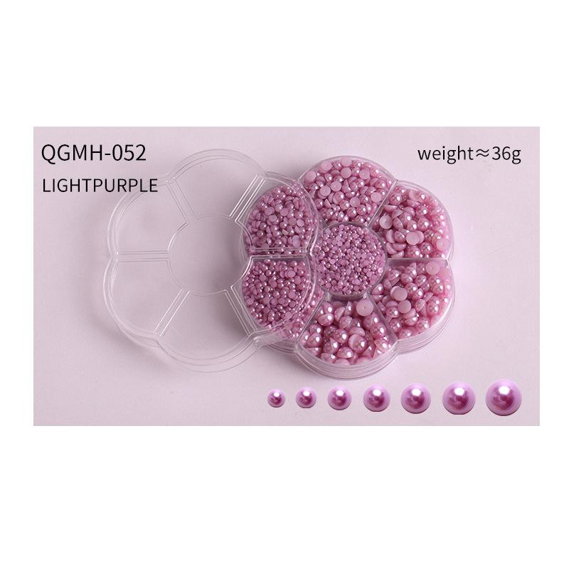 Nail Art Jewelry Plum Blossom Abs Semicircle Nail Art Pearl Jewelry Flat Bottom Diamond Nail Art Ornament