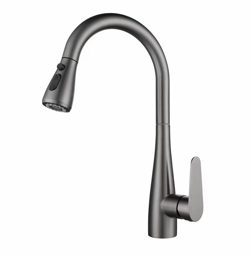 Black Kitchen Faucet Flexible Pull Out 2 Modes Nozzle Hot Cold Water Mixer Tap Deck Mounted Sprayer and Stream SUS 304 Faucets