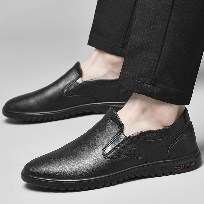 Fashion Comfortable Slip-on Driving Casual Fashion Flats Soft Bottom Business Dating Loafers Spring Genuine Leather Men's Dress Shoes