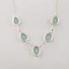 Aqua Chalcedony Gemstone Silver Necklace, 925 Sterling Silver, Statement Necklace For Wedding RN-1-20