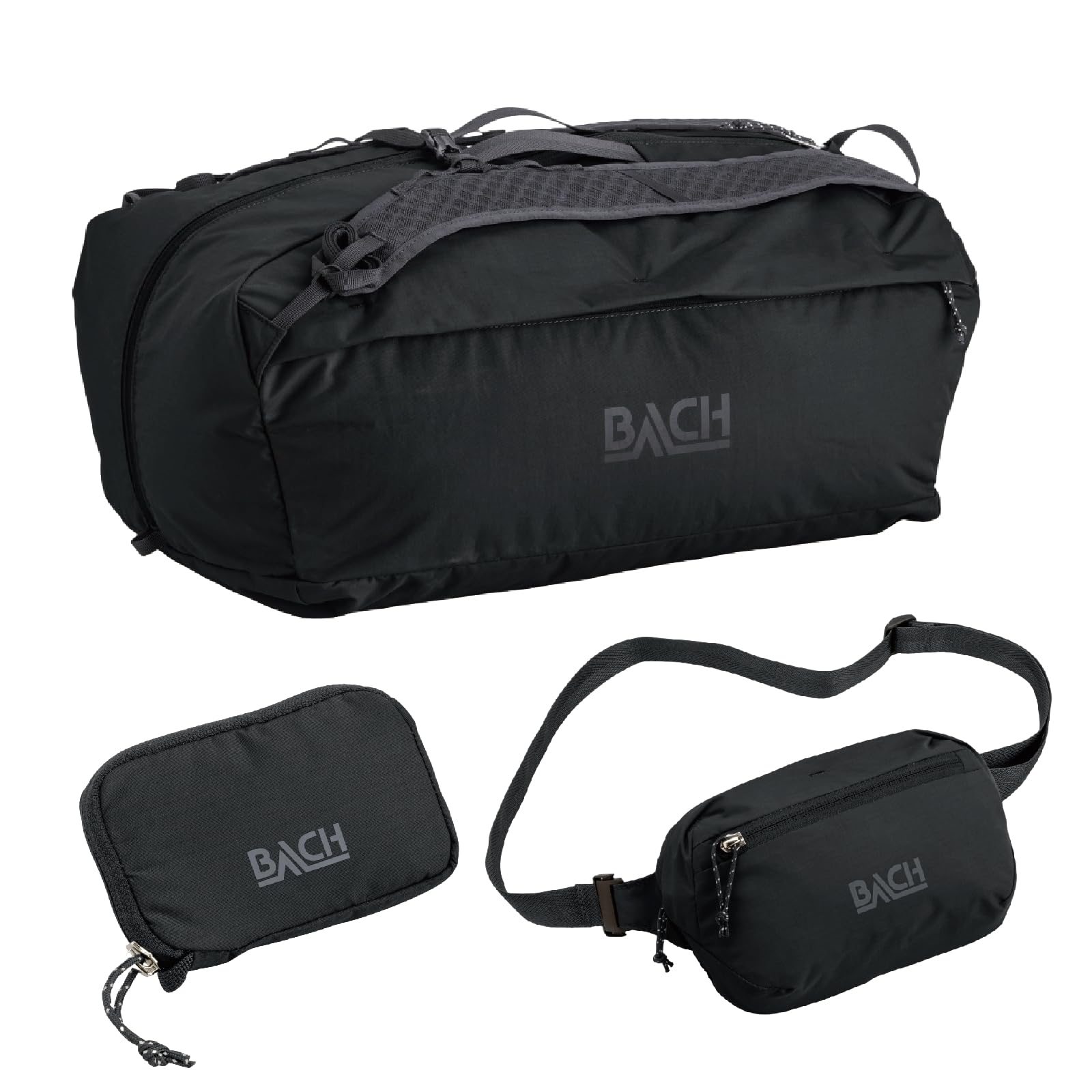 

набор Bitsy Family Duffel Wallet And Pouch Outdoor Backpack Rucksack Wallet Pouch Camping Bag Travel BACH All Black [Bach] 3-х предметный [Itsy Set, 30L] Мужской
