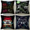 Game Colorful Graffiti Game Gamepad Cushion Cover Soft & Easy-Wash Pillow Case – Versatile for Couch, Bed, Travel and Office