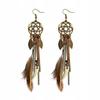 Indian Boho Feather Earrings, Summer Gift