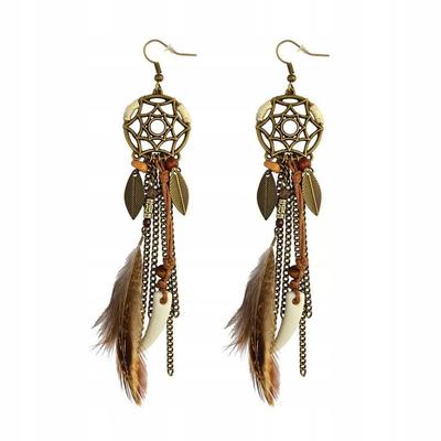 Indian Boho Feather Earrings, Summer Gift