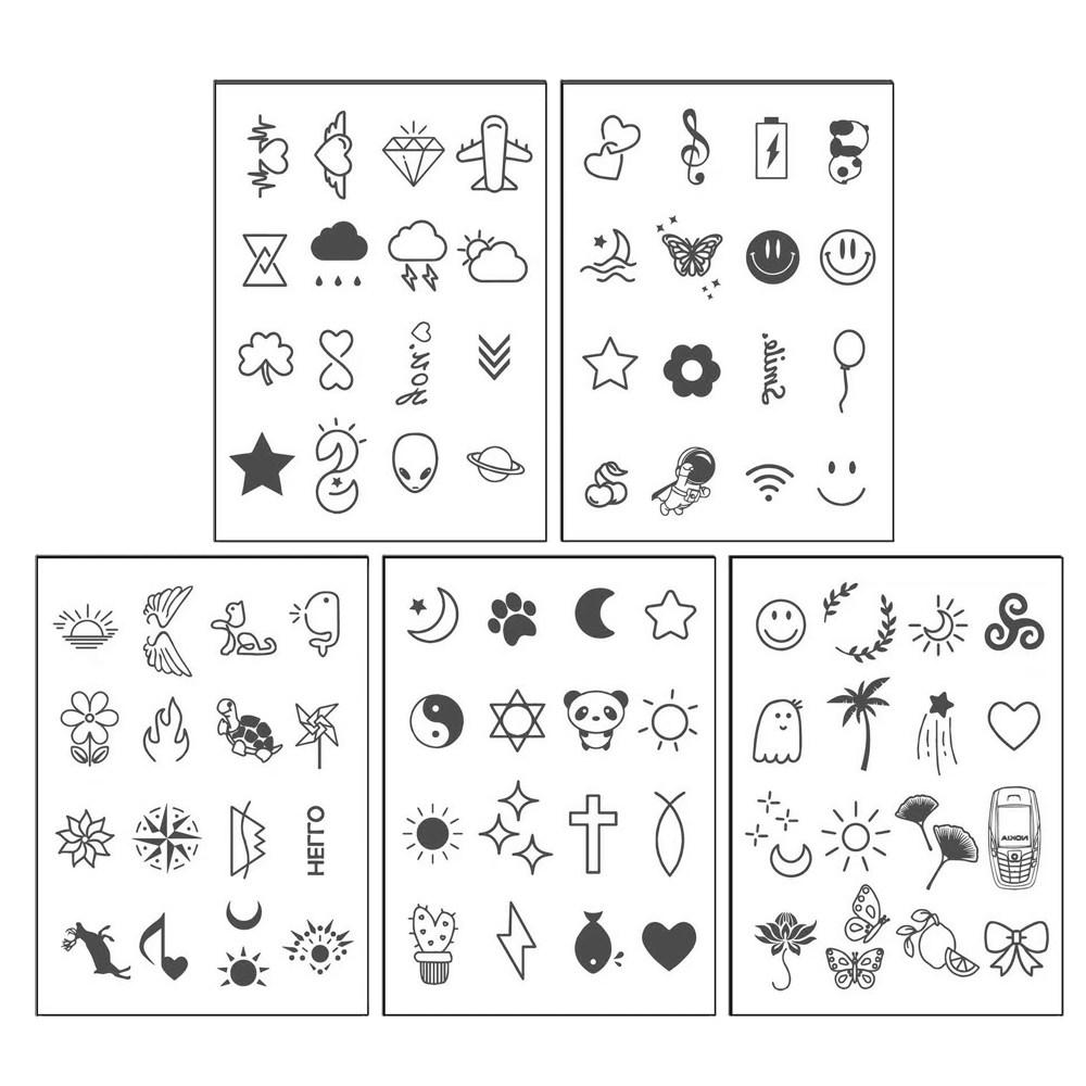 Le Diamant semi-permanentes Mini-Tattoo, niedlicher modischer Tattoo-Aufkleber, selbstklebendes Henna, 236P, 236 Arten, 1 Set, blau