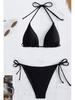 2025 Trendy Triangle Bikini Set: Sexy Halter Tie Low Waist Swimsuit