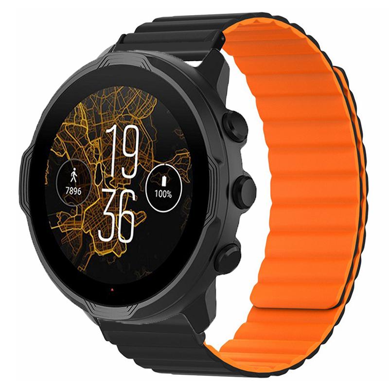 For Suunto Spartan Sport Wrist HR Baro/Suunto 7 Magnetic Band 24mm Silicone Watch Strap