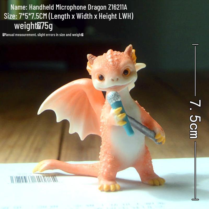 Adorable Cartoon Dragon Resin Ornament - Dinosaur Figure Gift for Friends & Teachers