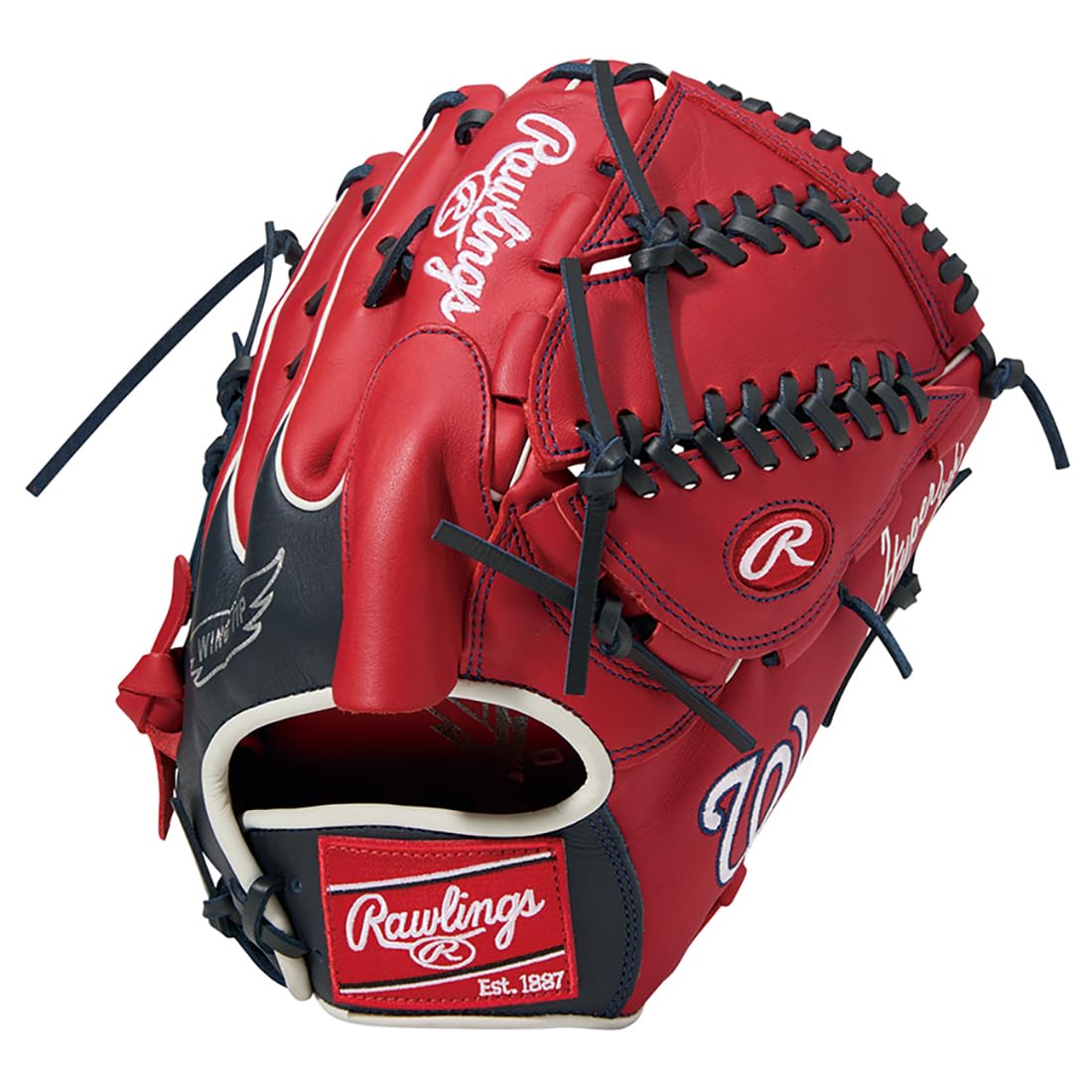 Rawlings Baseball HYPER TECH MLB Throw Glove, Softball, TEAM, Pitcher s, GR5HTMA15W, Nationals, 11.75 inches, Right-Handed