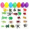 24Pcs Prefilled Easter Eggs Party Favors Eggs with Insect And Frog Toys Inside Easter Basket Stuffers for Egg Hunt Kids Toddler Gifts