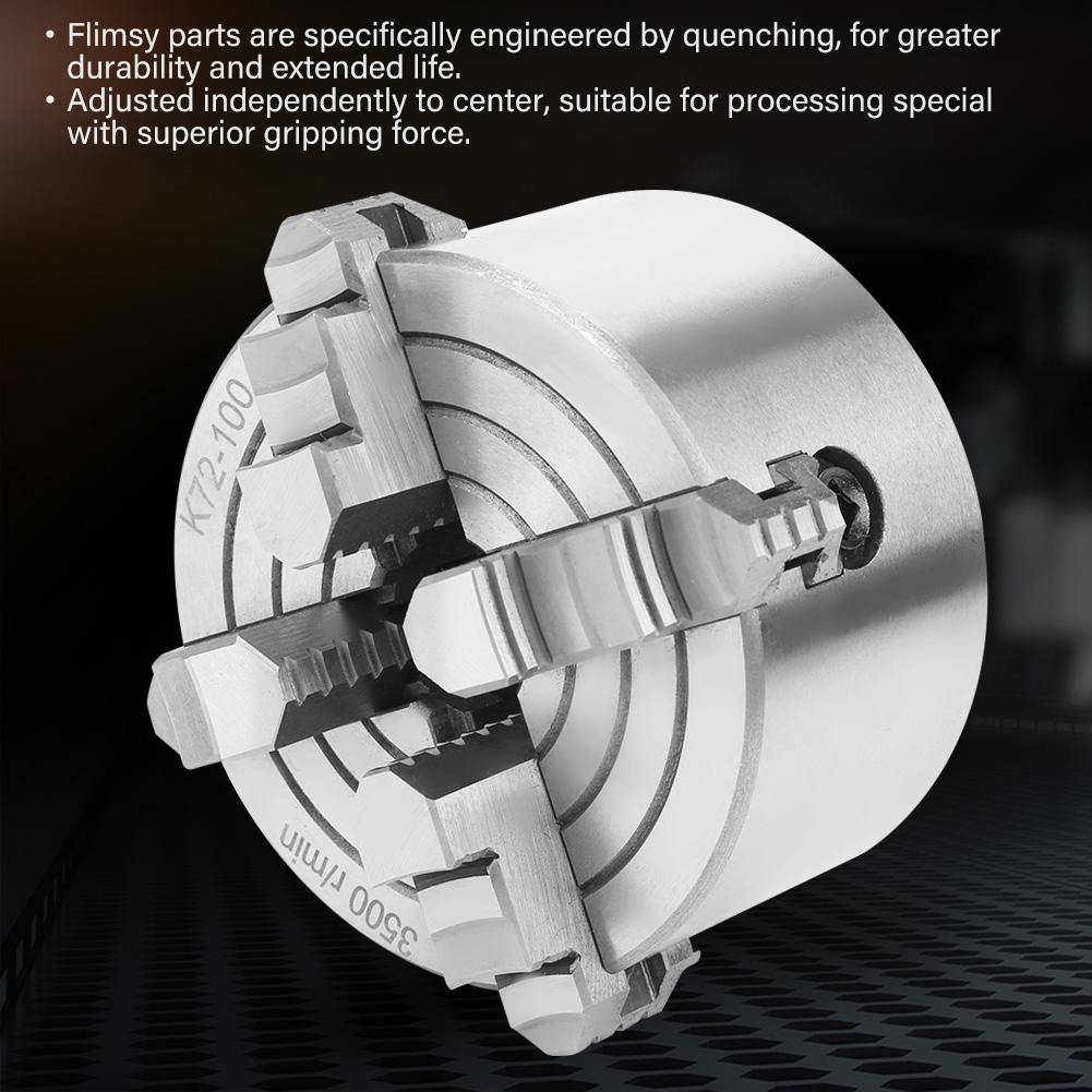 4inch SANOU K72 100 4 Jaw Independent Reversible Metal Lathe Chuck Turning Machine Accessories