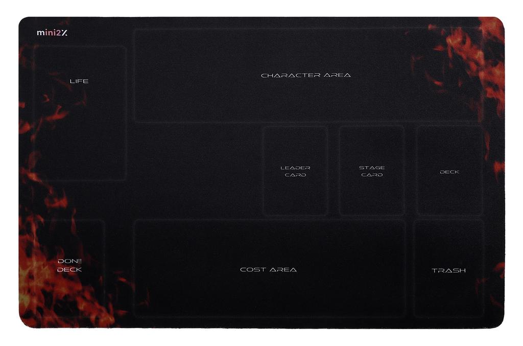 Mini2x One Piece Card Rubber Playmat with Guide Half Size Battlefield Includes Storage Simple Card Mouse Pad Easy-to-Understand Frame, 35x55cm,