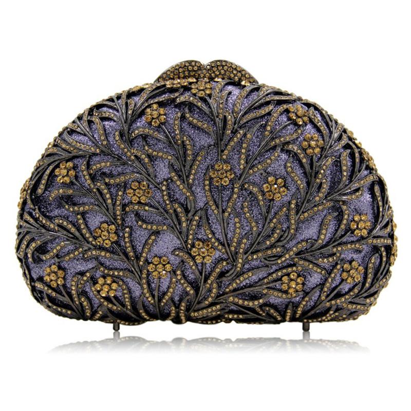 Sea Grass Evening Bag Crystal Clutches Blue Rhinestone Diamond Wedding Purses WHTUOHENG Party Cocktail Purses For Gala Gold Bag