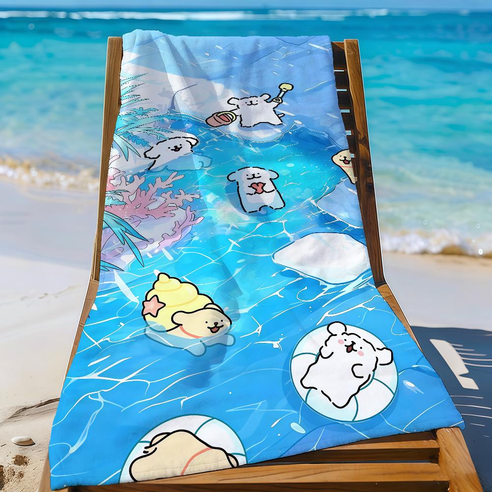 Cute Line Puppy Maltese Towel Beach Towel Travel Lightweight Skin Friendly For Pool Beach Camping Cruise Summer