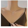 Moonlight Glazed Butterfly Necklace in S925 Sterling Silver - Sweet Heart Tassel Clavicle Chain