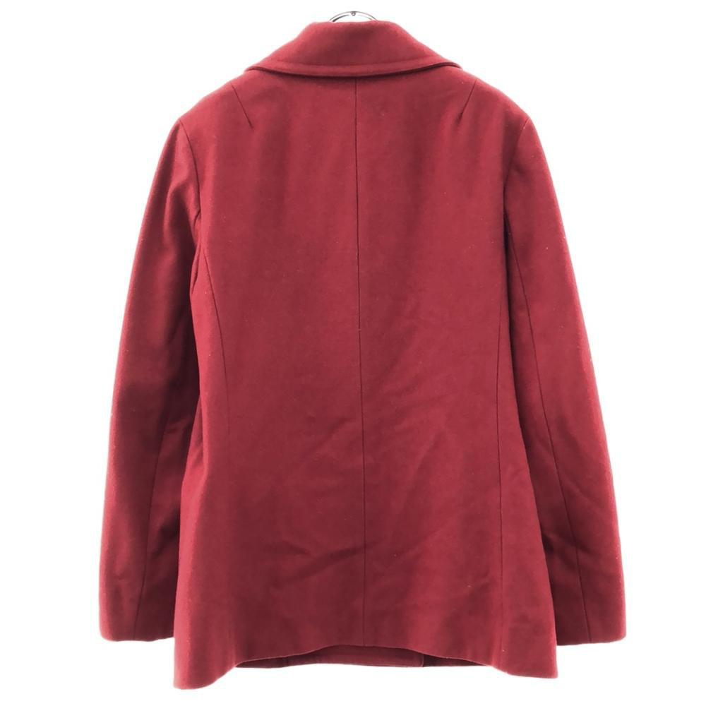 Calvin Klein 90s Made In USA Wool Blend Old Pea Coat S Red Women Used