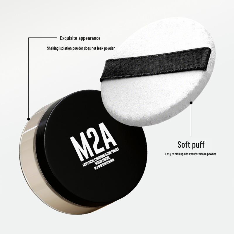 M2A Oil Control Soft Matte Loose Powder - Long-Lasting, No Smudge, Bare Face Cream Makeup