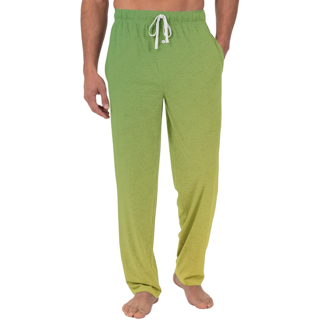 Herren Freizeit-Pyjamahose mit Taschen | Krawatte, Farbverlauf bedruckt, Leinwandbindung, lockere Passform elastischer Bund für Zuhause