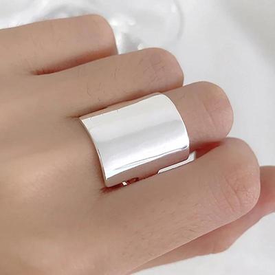 Minimalist Stamp Smooth Rings for Women Couples New Fashion Creative Width Geometric Handmade Jewelry AVE