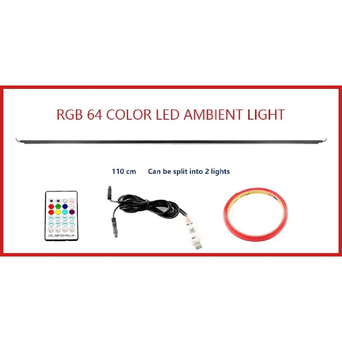 Universal Symphony Car Ambient Lights LED Interior RGB Streamer Decoration Atmosphere Lamp APP Remote Acrylic Strip Colorful RGB 2P