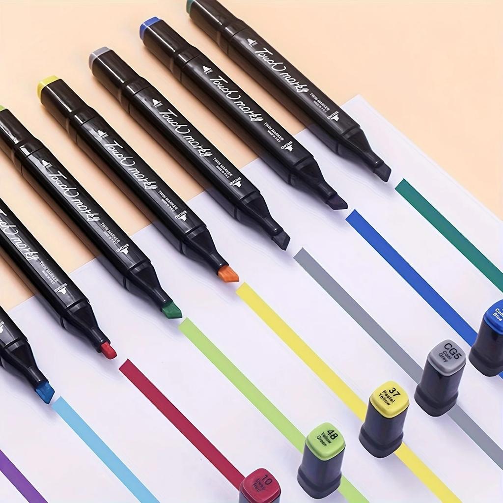 24pcs-Colors Alcohol Markers Dual Tip Permanent Art Markers for Coloring,Illustrations,and Sketching,Manga Markers Kids Adult