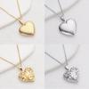 Metal Necklace with Heart Shaped Locket Pendant Adjustable Neckchain Ornament