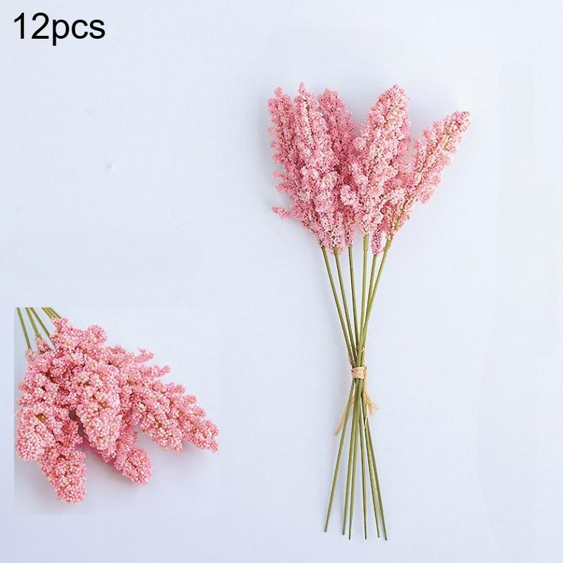 

12pcs Realistic Lavender Flowers Artificial Mini Flower Bouquet Wedding Parties DIY Bouquet Photography Props Artificial Flowers 12pcs глибокий рожевий колір