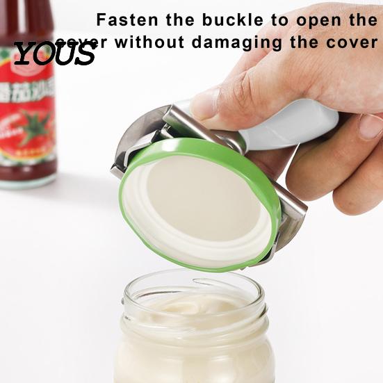 Hand Fatigue Relief Jar Opener Adjustable Mason Opener, Multifunctional Bottle Cap Remover Kitchen for Seniors Arthritis, Stainless Steel Tool