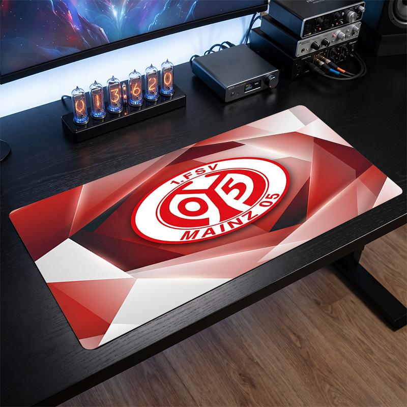 Mainz FC Theme Pattern Mouse Pad, Soccer Logo Design XXL Gaming Desk Mat Non-Slip Computer Mouse Pad